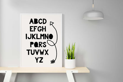 Alphabet Learning Nursery Bedroom Boys Girls Wall Decor Art Poster Print