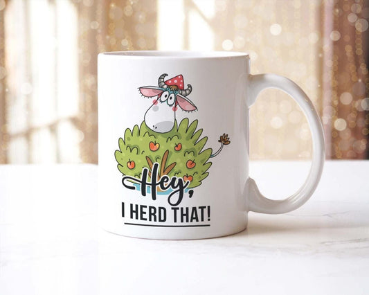 Funny Cow Mug & Coaster Set: Farmhouse Coffee Cup, Birthday Gift