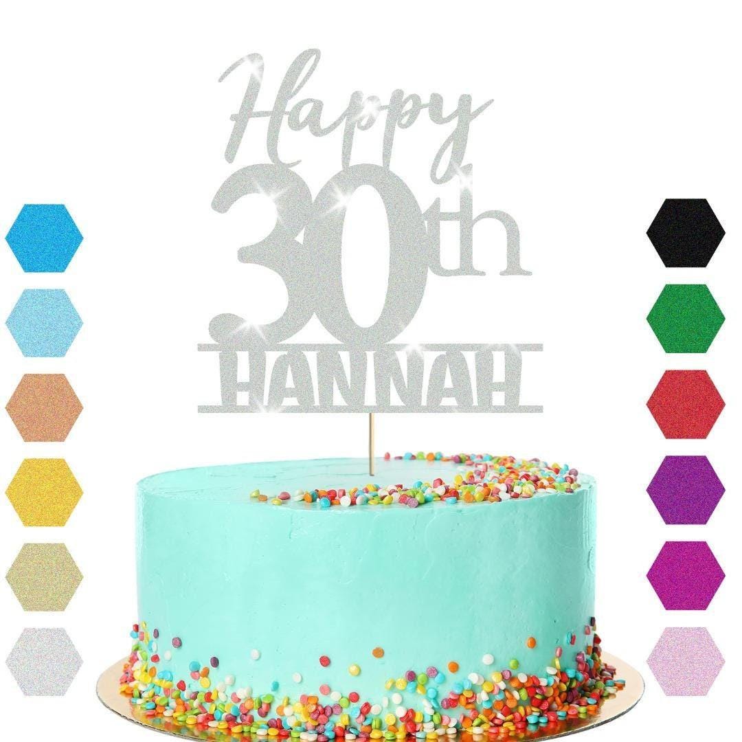 Personalised Name 30th Birthday Glitter Cake Topper Party Cake Decorations Gift