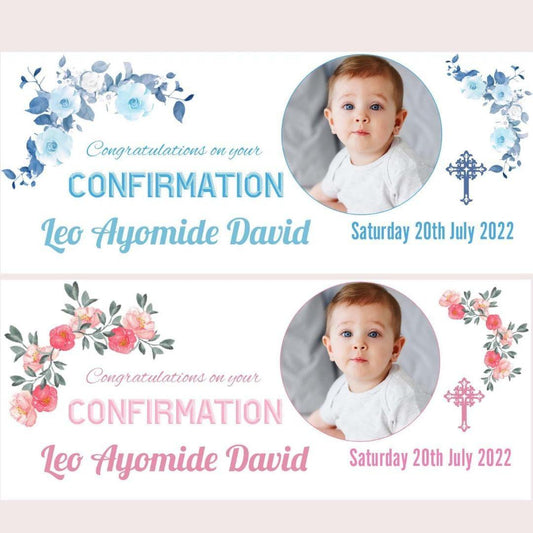 2x Personalised Confirmation Congratulations Banner Party Posters Celebration