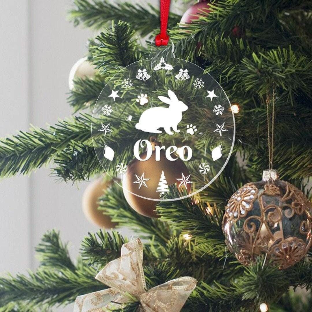 Personalised Rabbit Christmas Bauble Pet Any Name Xmas Tree Decoration Gift