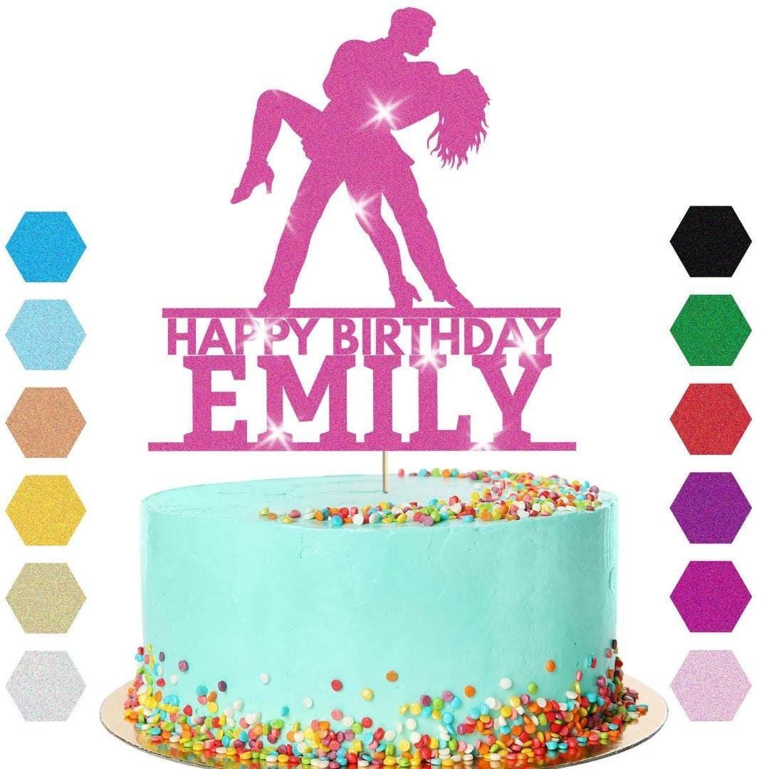 Dancing Couple Cake Topper Personalised Girls Boys Birthday Decoration Any Name