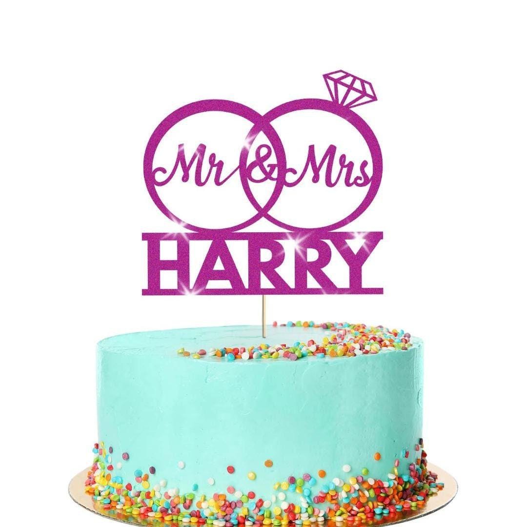 Personalised Wedding Cake Topper Mr & Mrs Anniversary Party Decoration Keepsake