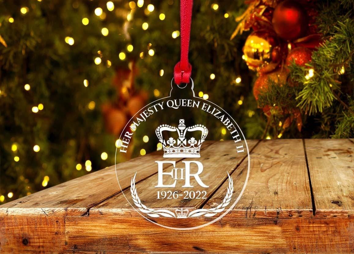 Queen Elizabeth ll Christmas Bauble Remembrance Memorial Memory Keepsake