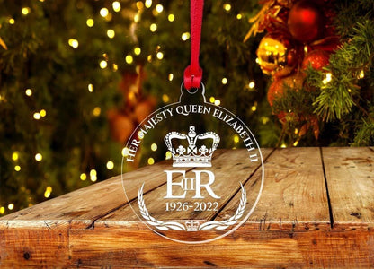 Queen Elizabeth ll Christmas Bauble Remembrance Memorial Memory Keepsake