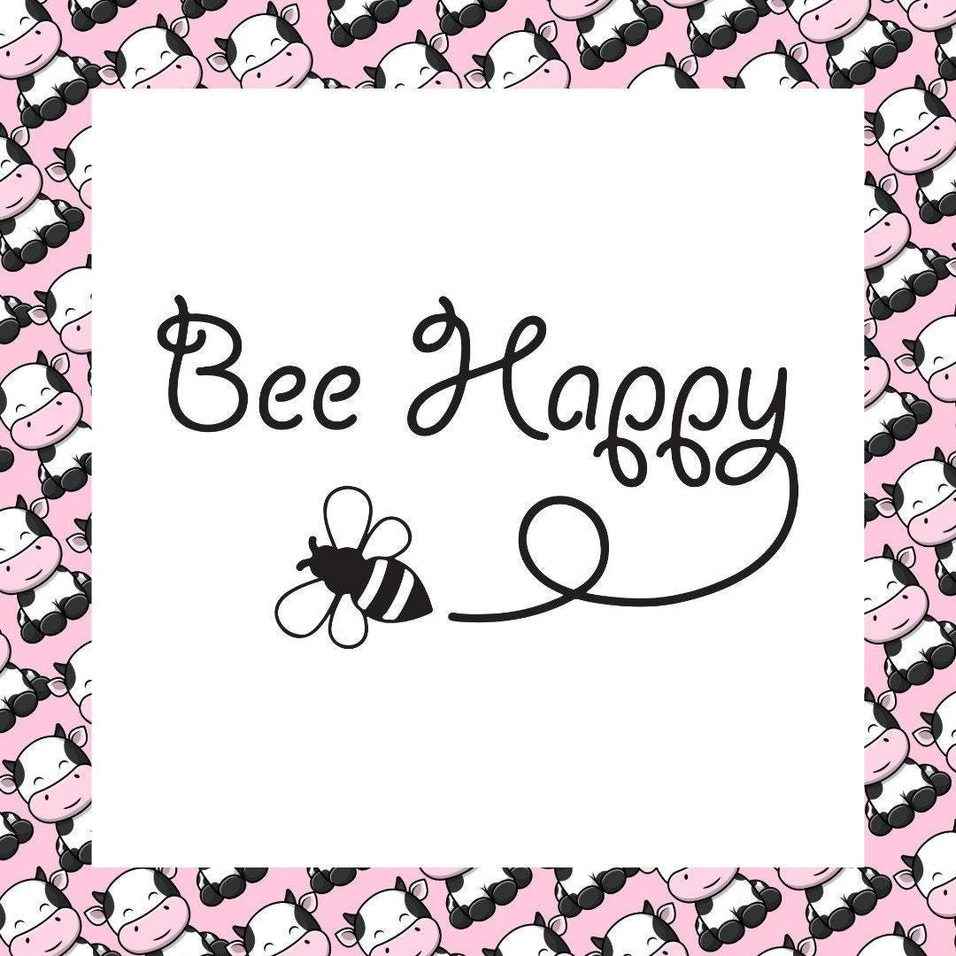Bee Happy Bumblebee Window  Bumper Fun Sticker Vinyl Decal