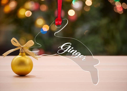 Personalised Rabbit Christmas Bauble Pet Bunny Name Xmas Tree Decoration Gift