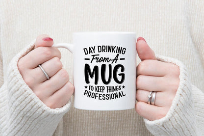 Funny Day Drinking For Home Office Workspace Novelty Mug & Coaster Coffee Tea Cup Gift