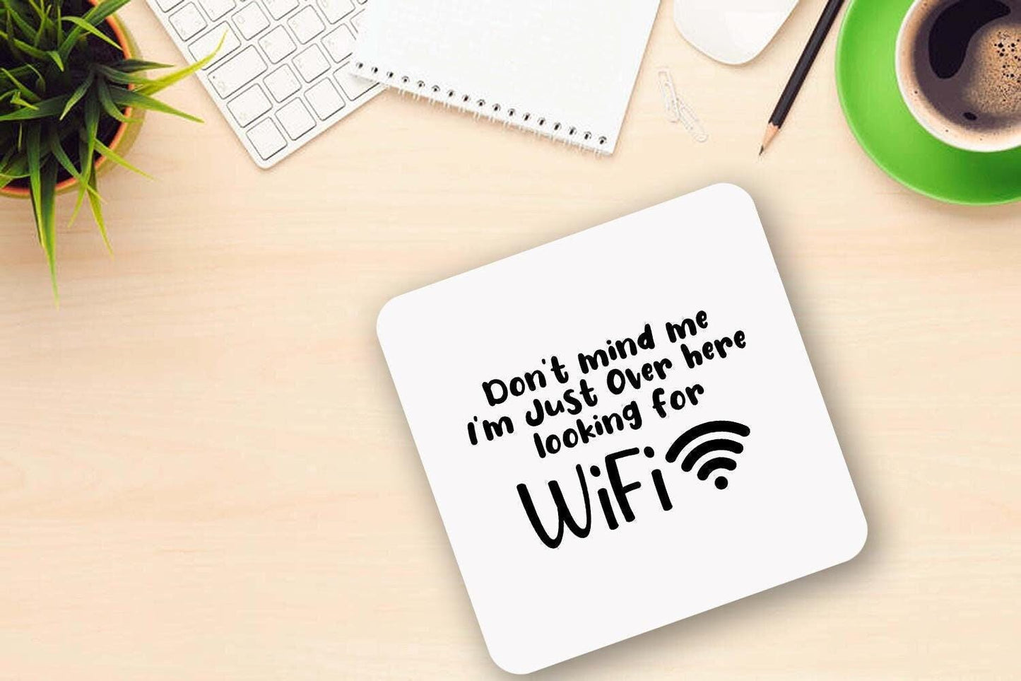 Looking For Wifi Mug & Coaster Set - Novelty Coffee Tea Cup Gift