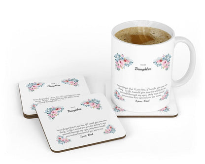 To My Daughter Coffee Mug Gift Set: Birthday Keepsake From Dad