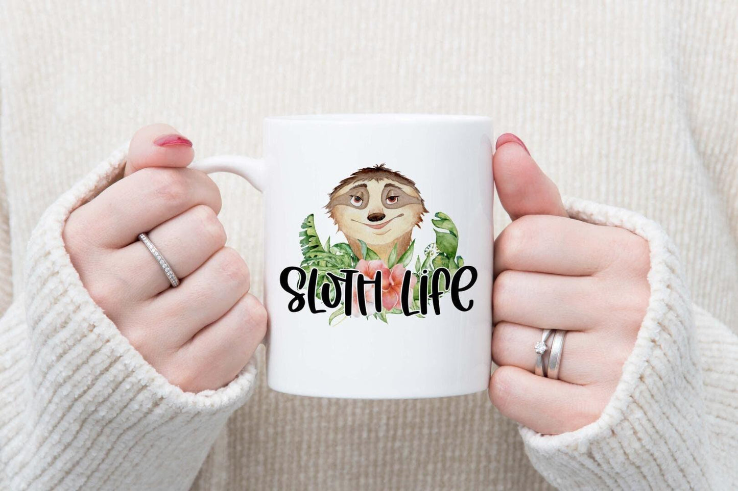 Sloth Life Mug & Coaster Set: Funny Tea Coffee Cup Gift