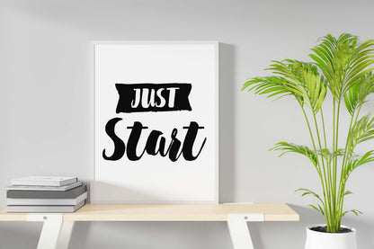 Just Start Inspirational Positive Thoughts Quote Start Poster Print Wall