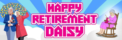 Personalised Retirement Party Banners: Custom Celebration Decorations (Set of 2)
