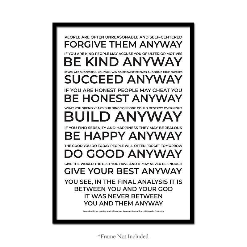 Forgive Succeed Build Wall Poster Motivational Inspirational Quote Home Decor