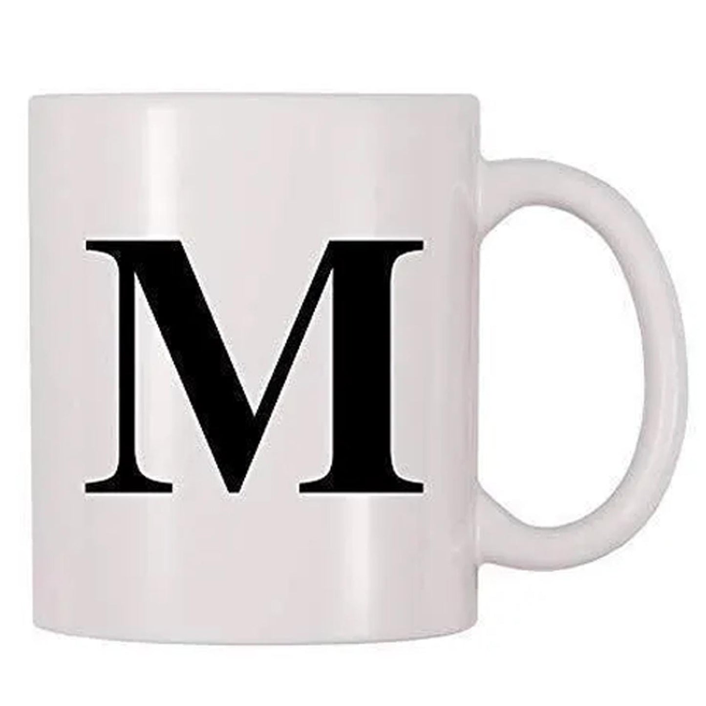 Personalised Letter M Coffee Mug: Custom Initial Tea Cup, UK Made