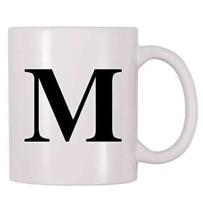 Personalised Letter M Coffee Mug: Custom Initial Tea Cup, UK Made
