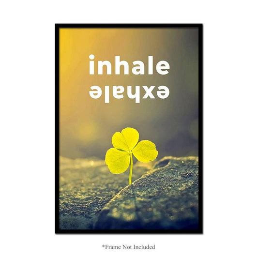 Inhale Exhale Wall Poster Inspirational Relaxation Yoga Quote Print Home Decor