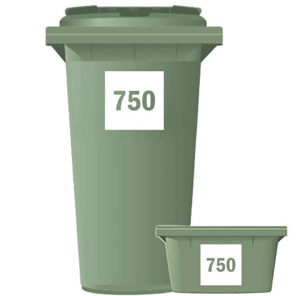Personalized Wheelie Bin Sticker: Square Style, Custom Number