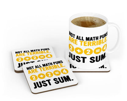 Not All Math Pun Mug & Coaster Set Teacher Birthday School Leaving Coffee Gift