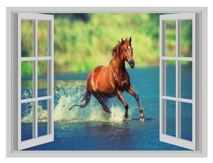 Galloping Horse Waterproof Vinyl Wall Decal: 45x60cm Poster