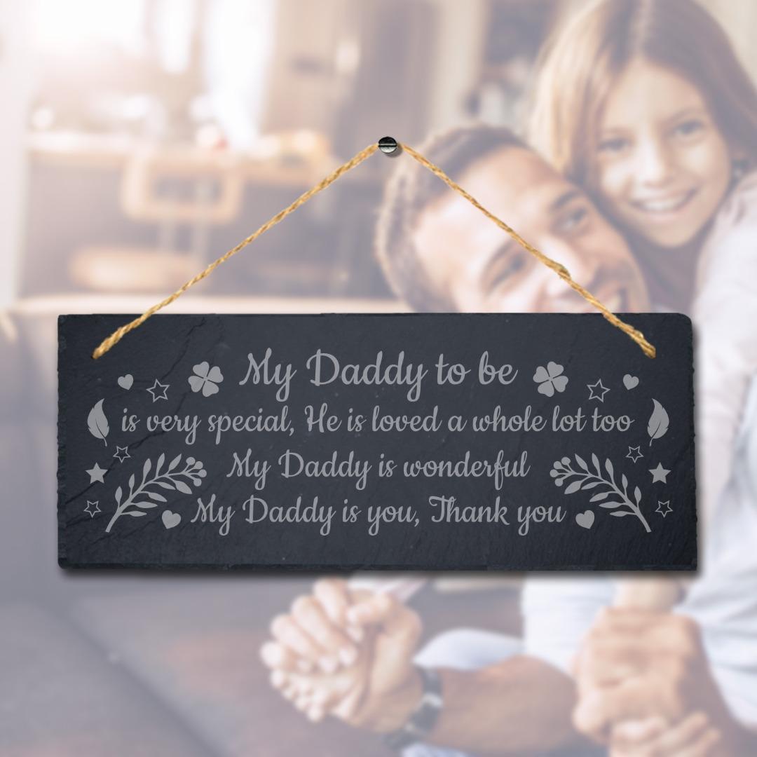 Engraved Slate Dad Plaque: Special Daddy Gift with Jute Rope