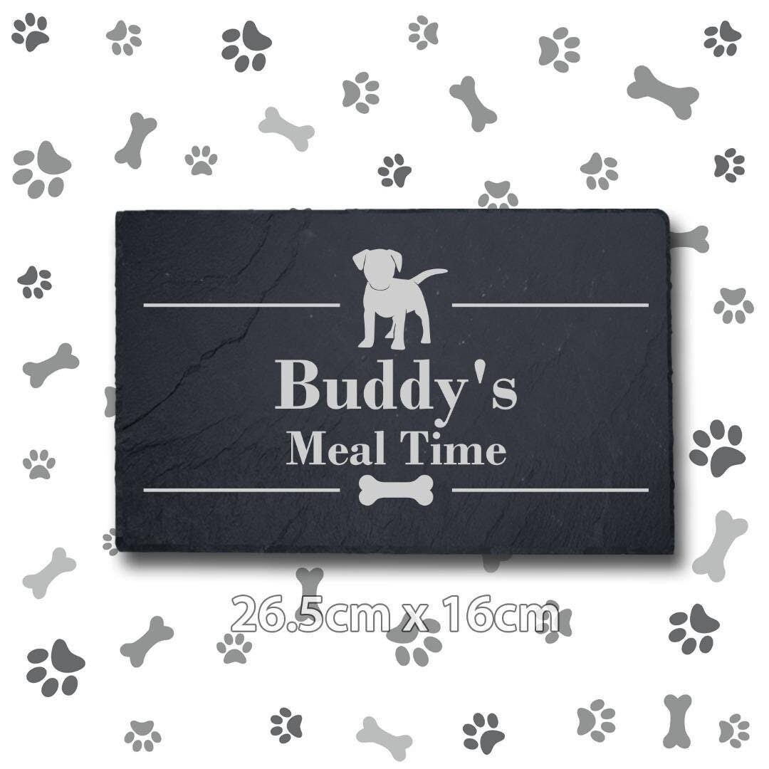 Personalised Engraved Slate Dog Food Mat: Puppy Placemat