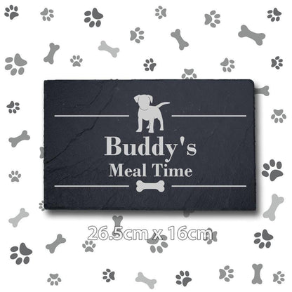 Personalised Engraved Slate Dog Food Mat: Puppy Placemat