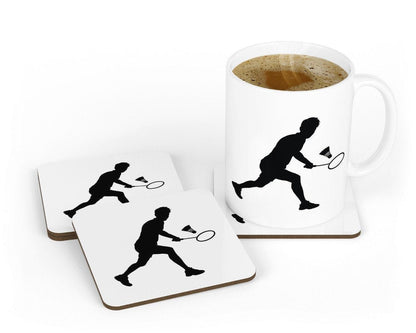 Badminton Player Sports Player Novelty Coffee Ceramic Mug Tea Cup And Coaster Set Gift