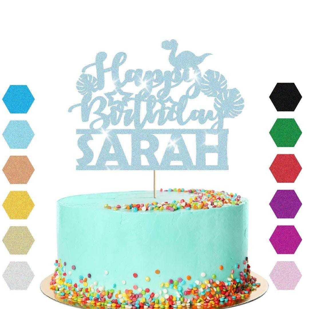 Custom Dinosaur Glitter Cake Topper Jurassic Dino Birthday Party Cake Decoration