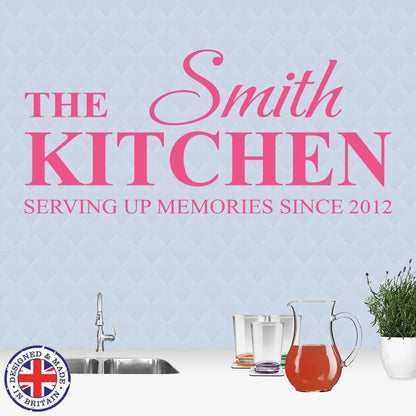 Personalised Custom Family Name Kitchen Home Wall Sticker Gift Vinyl Decal