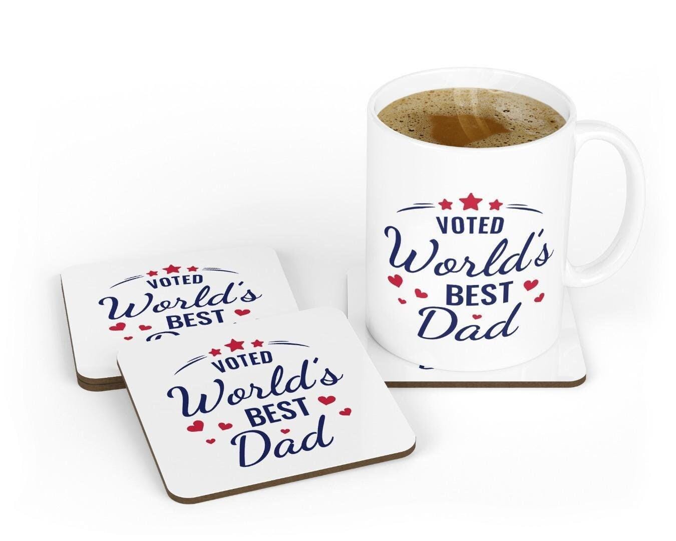 Fathers Day Mug & Coaster Set Worlds Best Dad Daddy Grandad Birthday Tea Gift