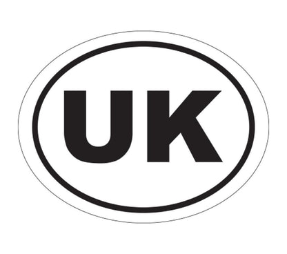 UK Oval Car Sticker: Vinyl Self Adhesive, Road Legal (Set of 2)