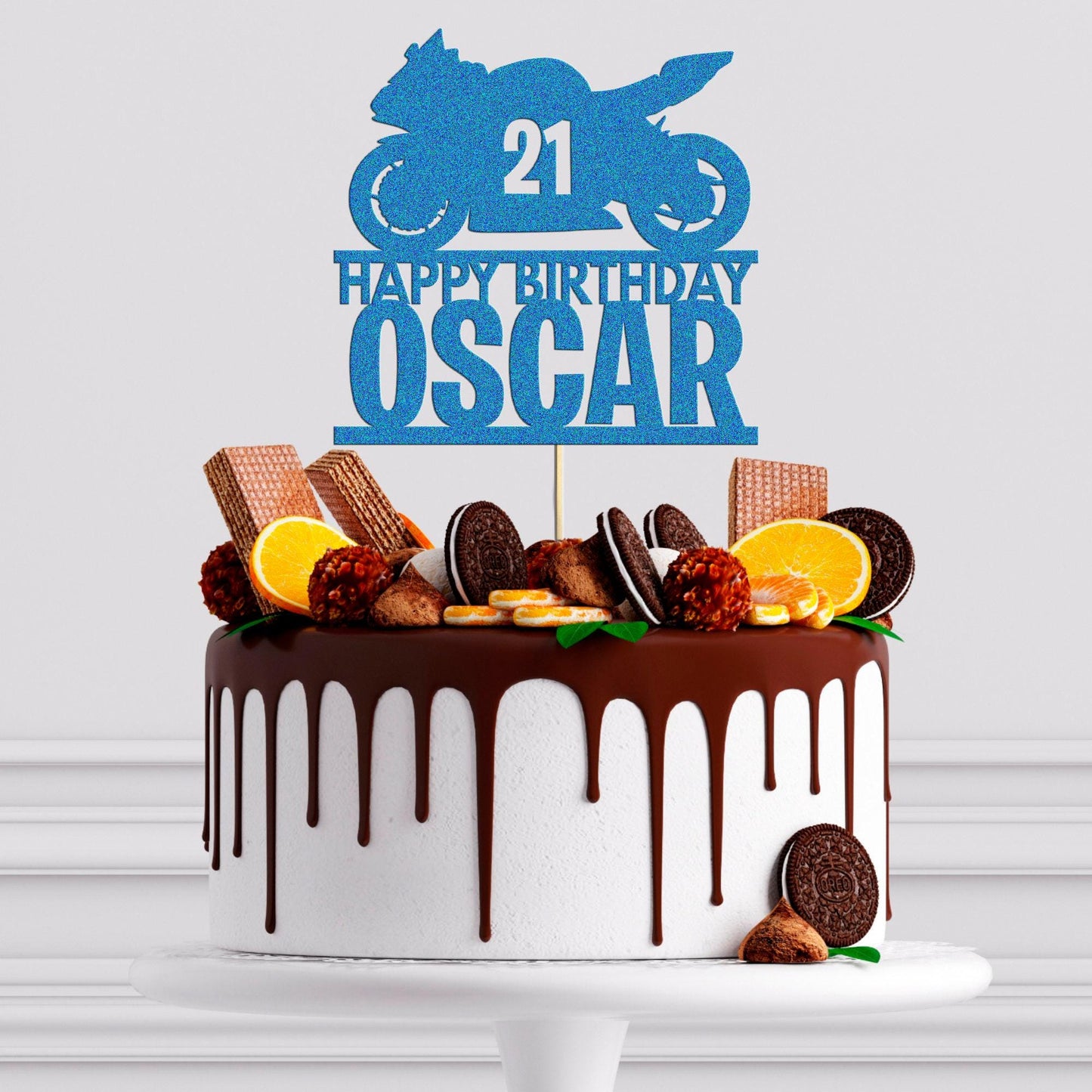 Custom Motorbike Racing Cake Topper Personalised Birthday Delight For Boys! Any Name & Age Included