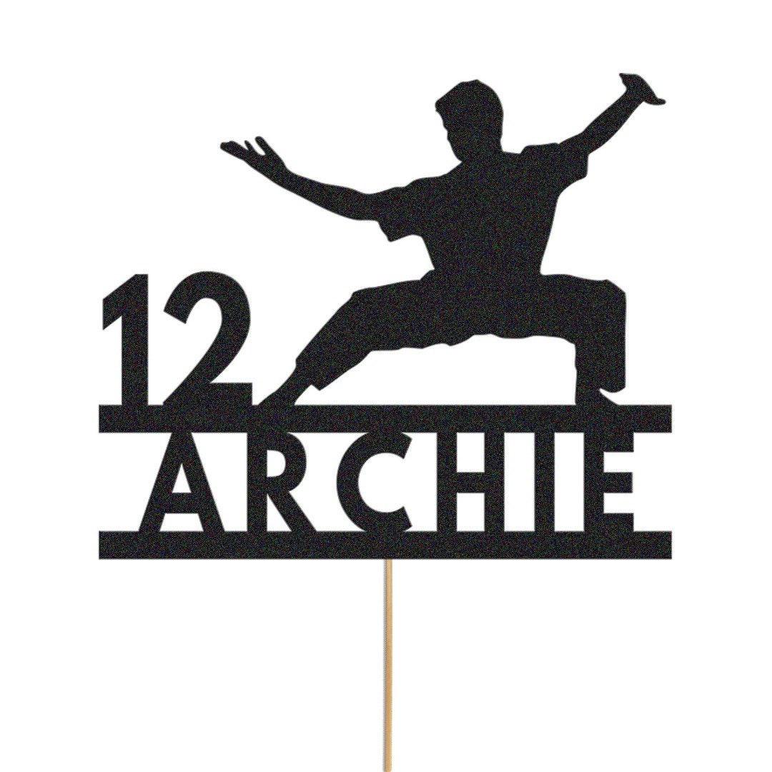Personalised Glitter Karate Cake Topper: Judo MMA Birthday Decoration