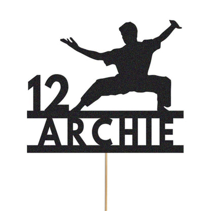 Personalised Glitter Karate Cake Topper: Judo MMA Birthday Decoration