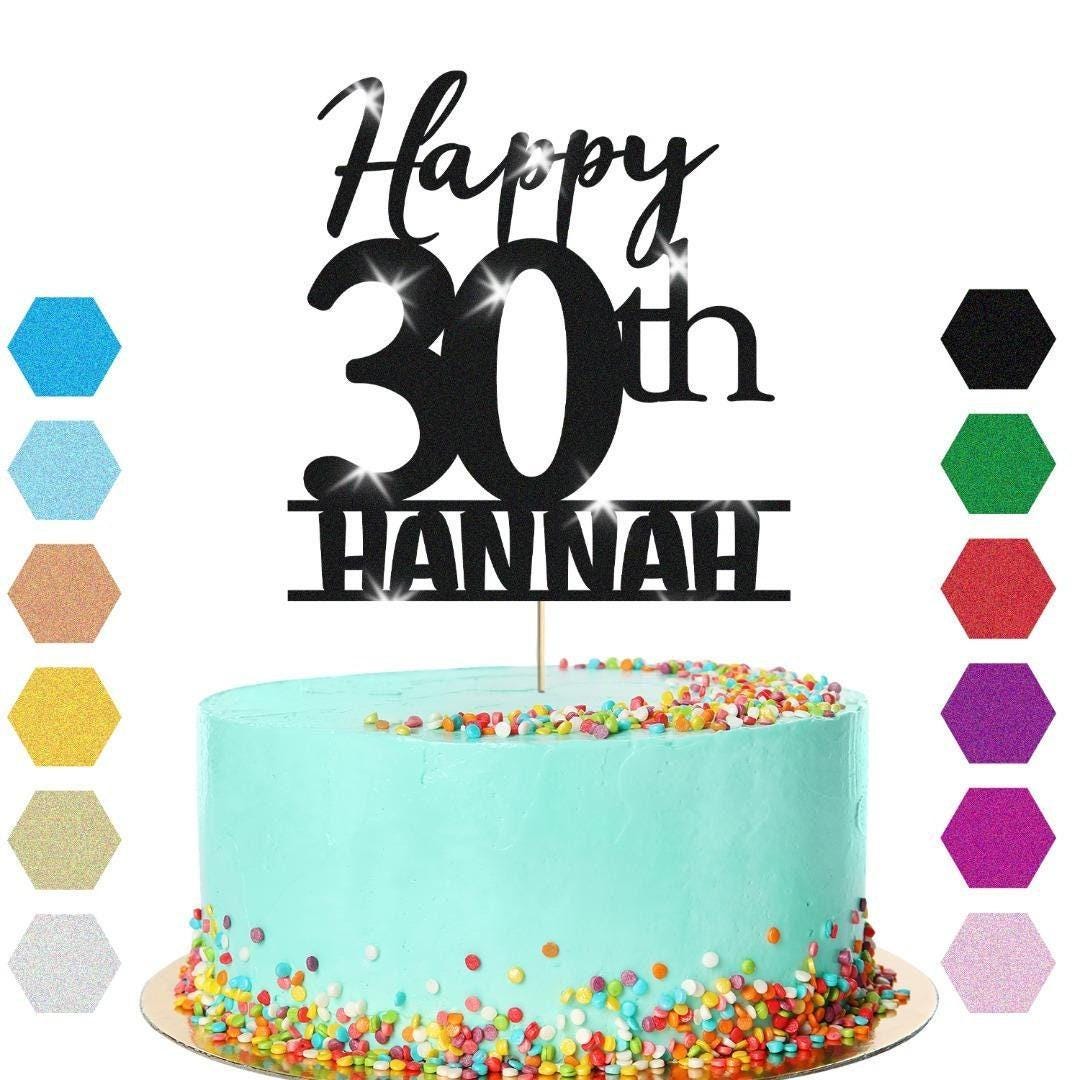 Personalised Name 30th Birthday Glitter Cake Topper Party Cake Decorations Gift