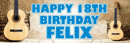 2 Personalised Acoustic Guitar Birthday Celebration Banners Decoration Posters