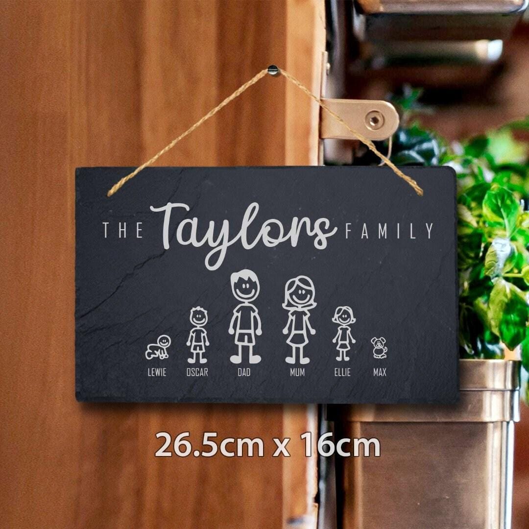 Family Name Personalised Hanging Slate Sign New Home House Warming Gift