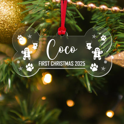 Personalised First Christmas Bauble Cat Dog Rabbit Fish Xmas Tree Hanging Decor Keepsake Gift