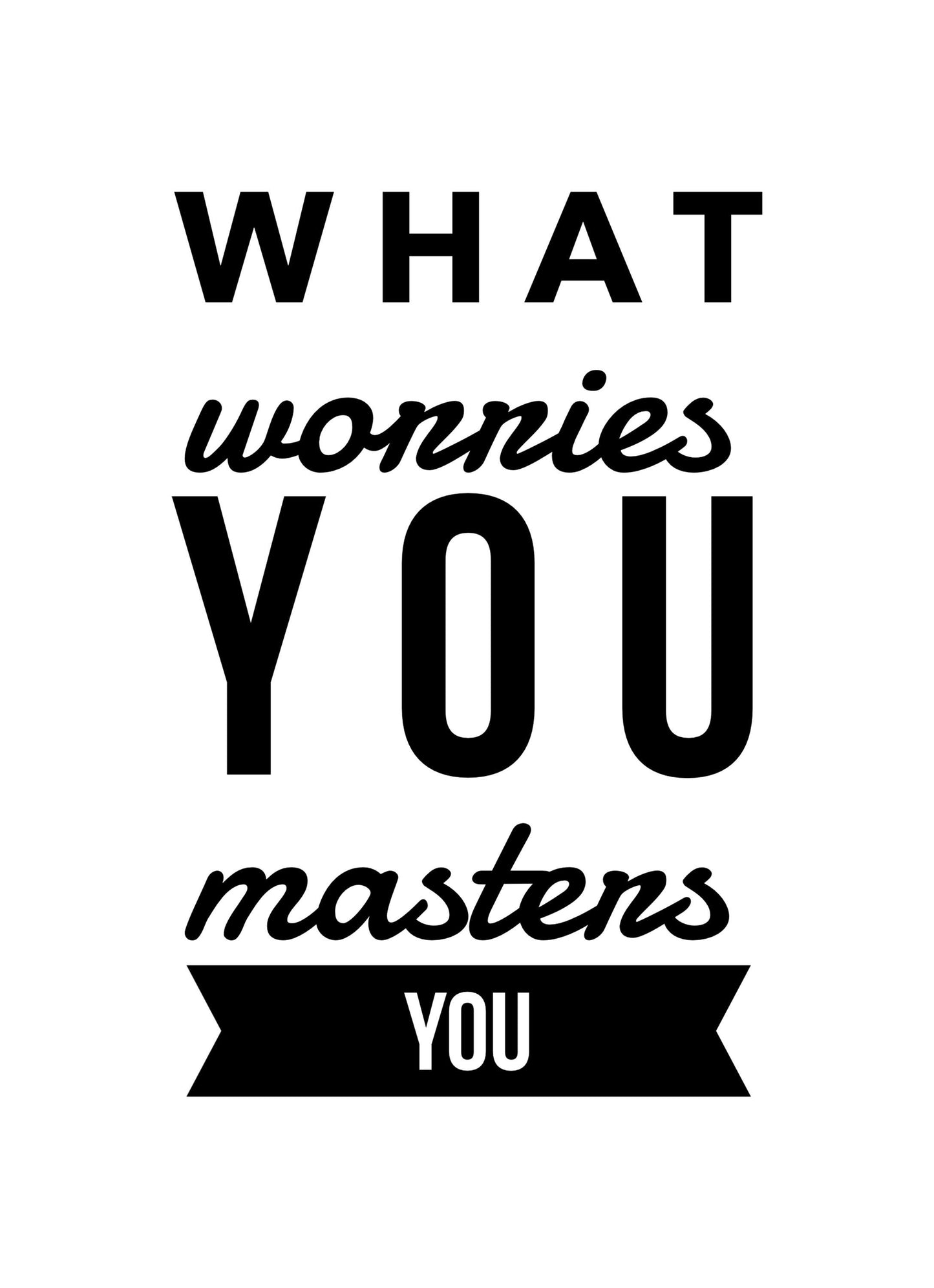 What Worries You Motivational Inspirational Love Positive Quote Poster Wall