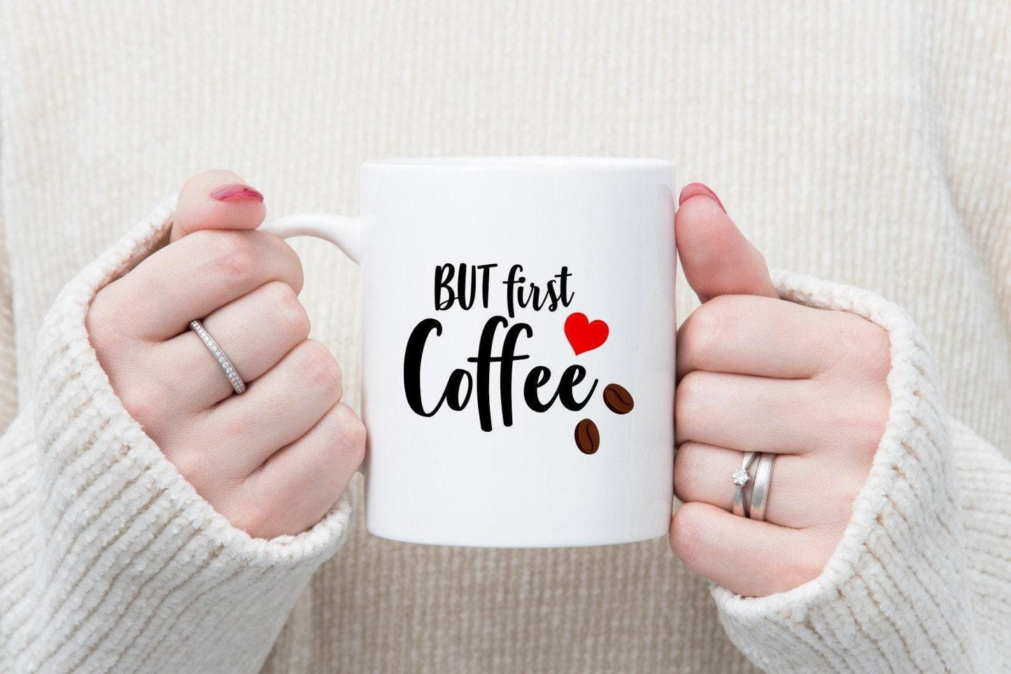 But First Coffee - Ceramic Novelty Mug & Coaster Coffee Tea Cup Office Workspace Gift