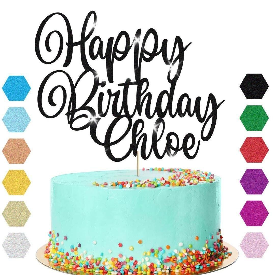 Custom Glitter Birthday Cake Topper: Personalised Party Decoration