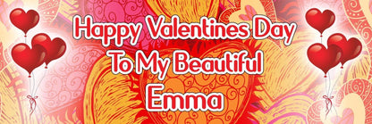 Personalised Valentines Day Banner: Custom Name Party Decor (Set of 2)