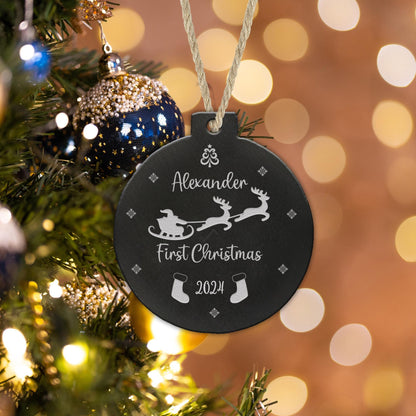 Babys First Christmas Bauble Personalised 1st Xmas Tree Hanging New Born Ornament Name Keepsake