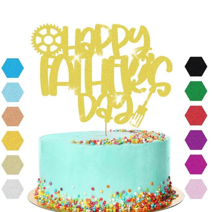 Happy Fathers Day Cake Topper Super Dad Daddy Men Party Glitter Cake Decoration