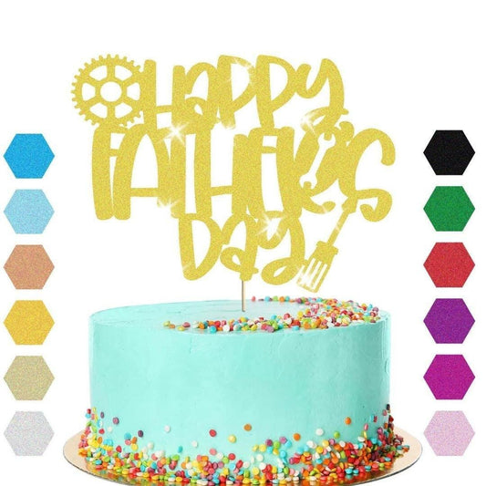 Happy Fathers Day Cake Topper Super Dad Daddy Men Party Glitter Cake Decoration