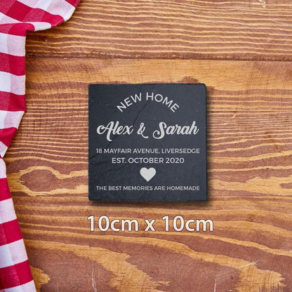 Personalised New Home First Home Housewarming Engraved Slate Coaster Serving Boards