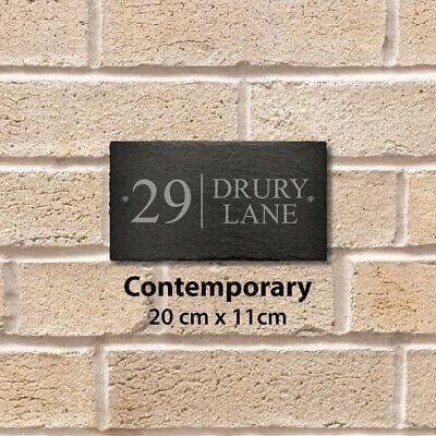 Personalised Rectangle Slate Plaque Door Number House Name Contemporary Style