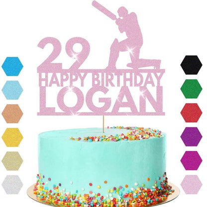 Cricket Cake Topper Personalised Batsman Birthday Cake Decoration Any Name Age