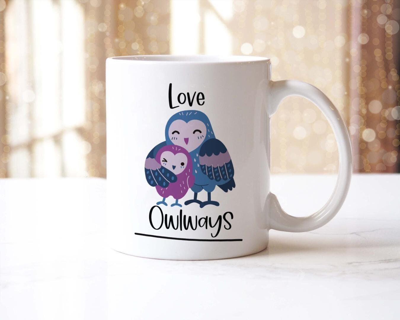 Love Owlways Mug And Coaster Gift Set Novelty Owl Coffee Mug Hot Chocolate Cup